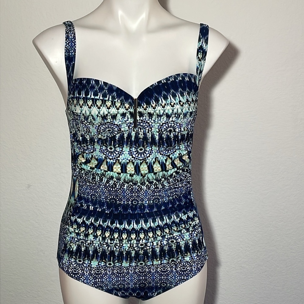 Cabarita Swim Australia Womens One Piece bathing Suit Gold Accent bar 12